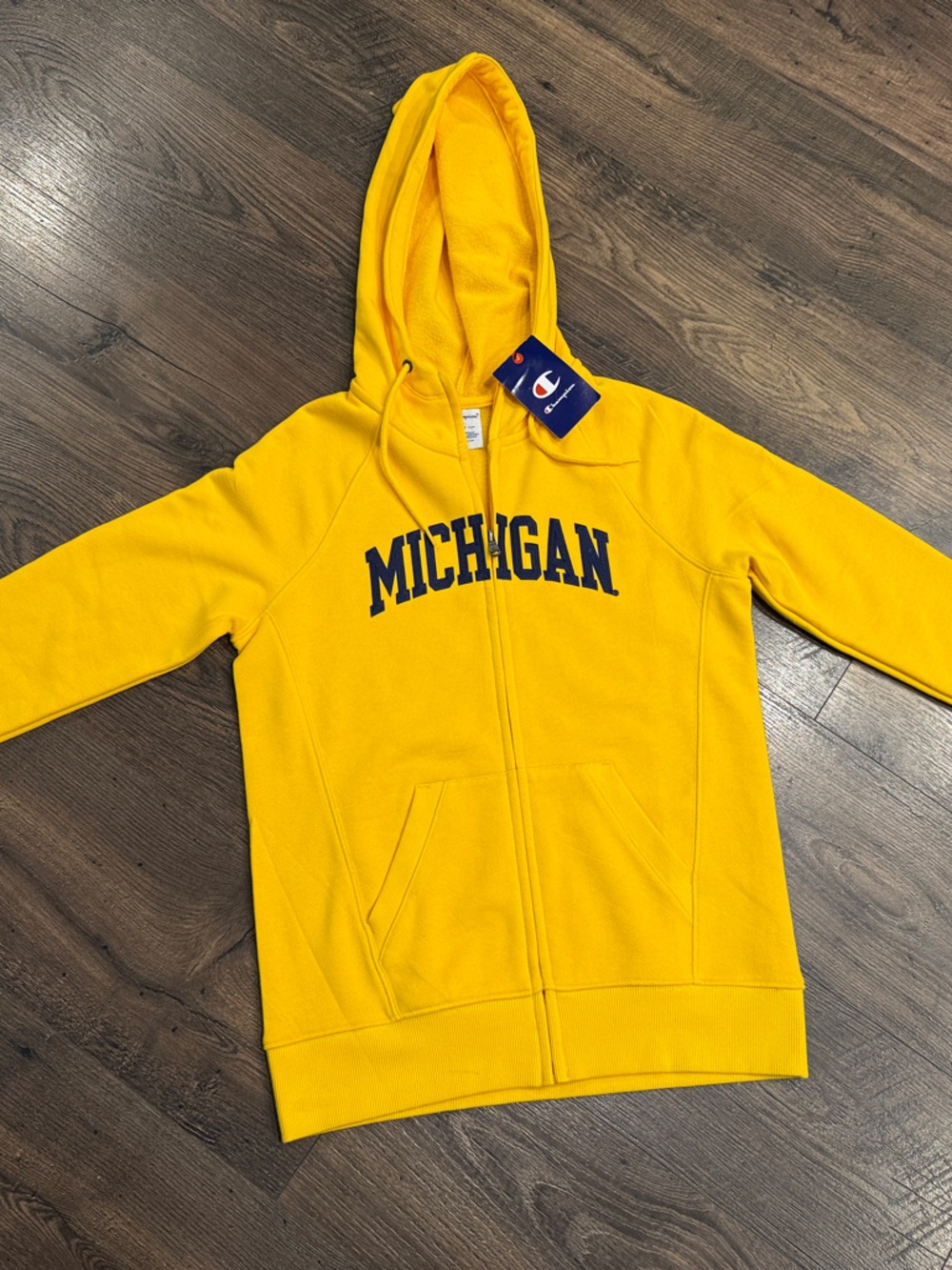 Champion Yellow Michigan Hoodie Zip-Up size small NWT READ LISTING